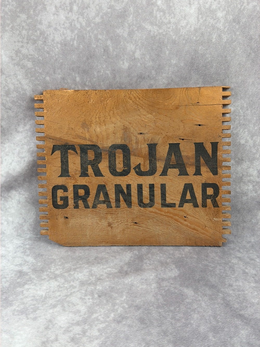 Vintage Rustic Wood Trojan Granular Sign Panel Farmhouse Decor